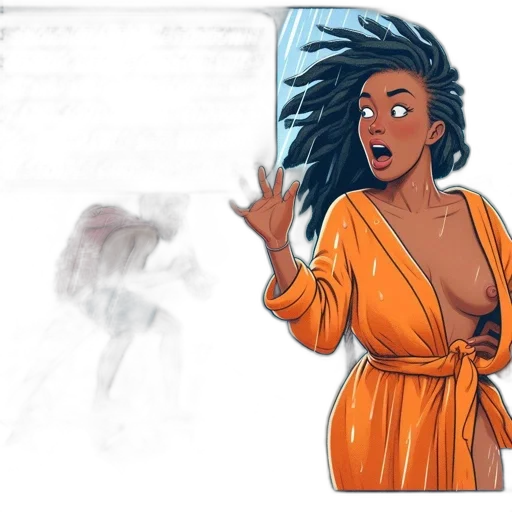 dress, comic book art, concept art, cartoon transparent PNG cut-out