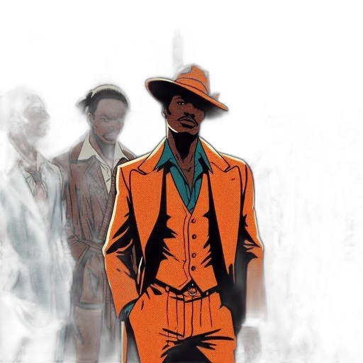 jacket, comic book art, concept art, earth tones transparent PNG cut-out