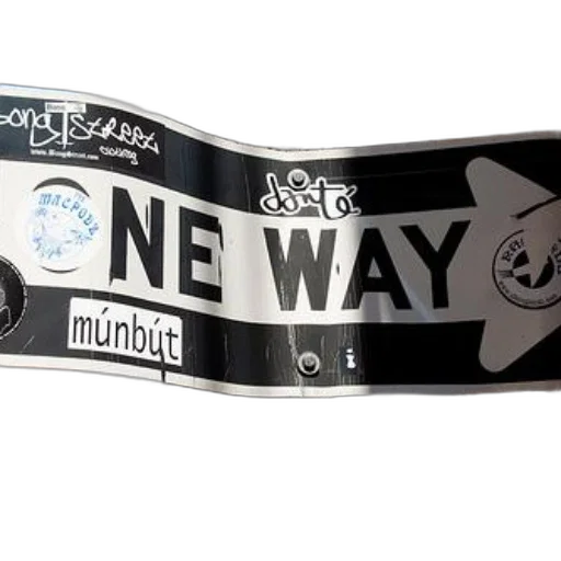 black, white, one-way, sign transparent PNG cut-out