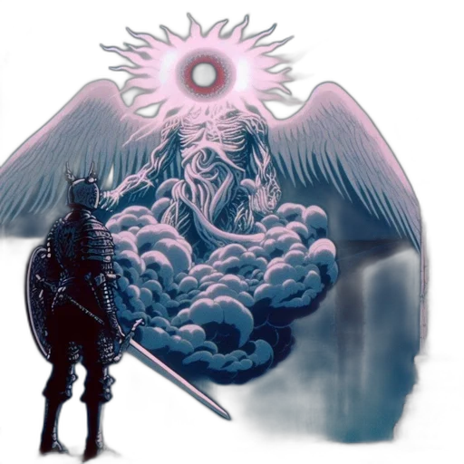 sword, dragon, staff, creature transparent PNG cut-out