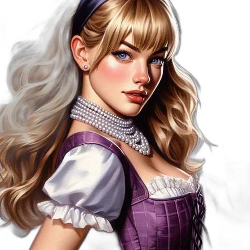 dress, face, fantasy art, photorealistic transparent PNG cut-out