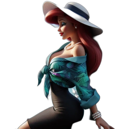 hat, dress, concept art, 3d render transparent PNG cut-out
