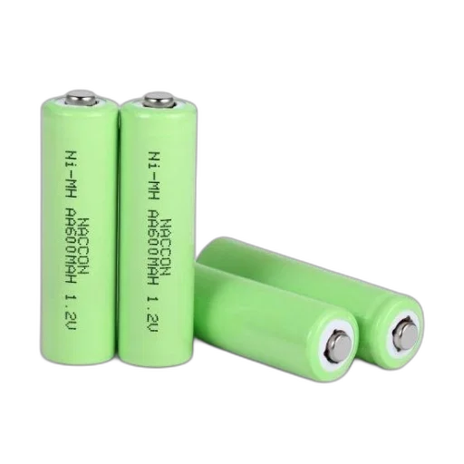 green, four, ni-mh, batteries transparent PNG cut-out