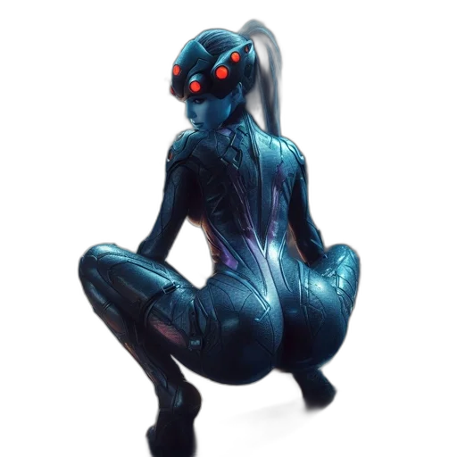 robot, creature, dress, staff transparent PNG cut-out