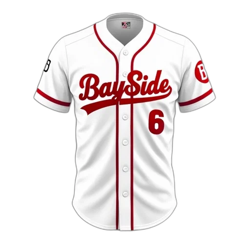 white, baseball, jersey, red transparent PNG cut-out