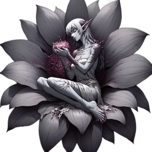 flower, creature, fantasy art, concept art transparent PNG cut-out