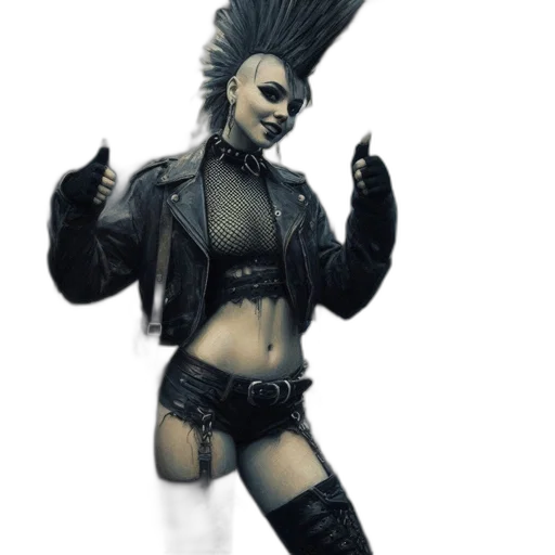 jacket, staff, concept art, cyberpunk transparent PNG cut-out