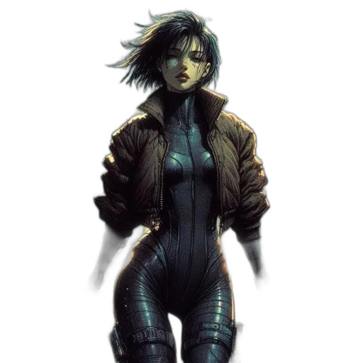 jacket, robot, cyberpunk, concept art transparent PNG cut-out