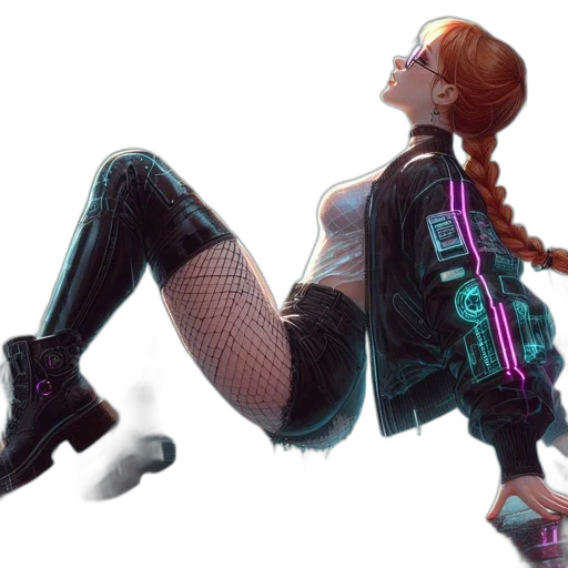 robot, jacket, shoes, cyberpunk transparent PNG cut-out