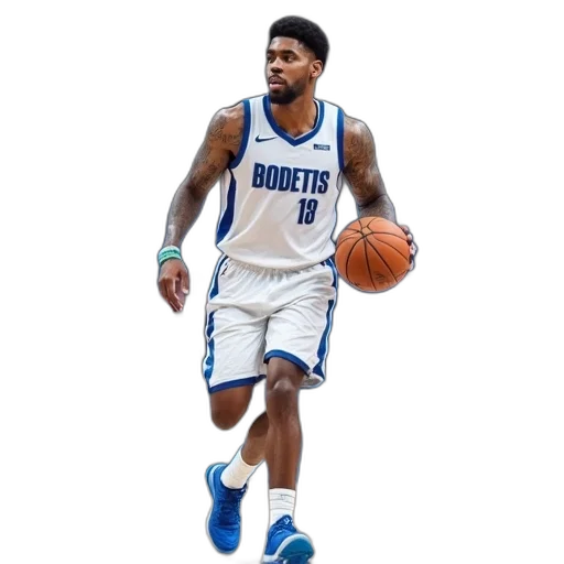 basketball, player, white, blue transparent PNG cut-out