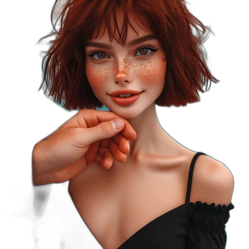 face, hair, dress, jewelry transparent PNG cut-out