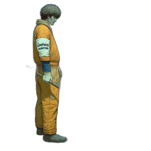 jacket, staff, robot, weapon transparent PNG cut-out