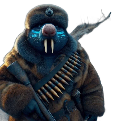 animal, creature, jacket, weapon transparent PNG cut-out