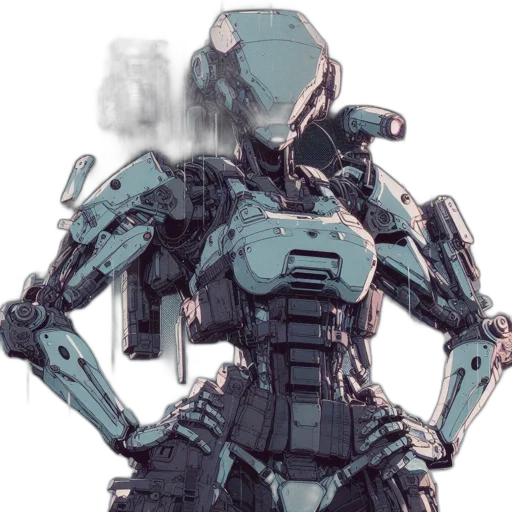 robot, weapon, concept art, cyberpunk transparent PNG cut-out