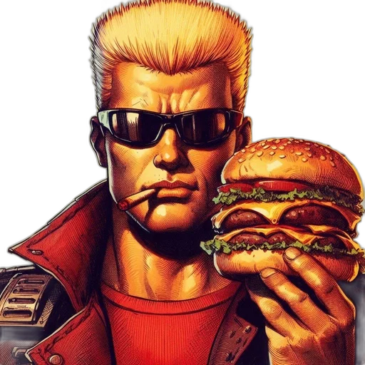 food, jacket, cyberpunk, comic book art transparent PNG cut-out