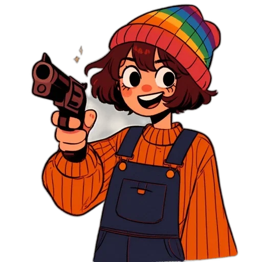 weapon, hat, staff, jacket transparent PNG cut-out