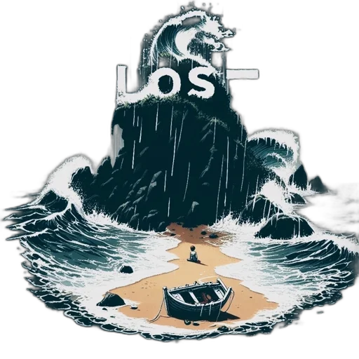 concept art, underwater, stormy, beach transparent PNG cut-out