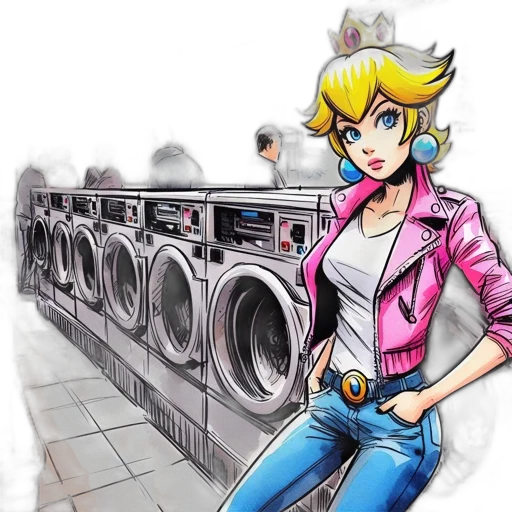 jacket, weapon, concept art, vaporwave transparent PNG cut-out