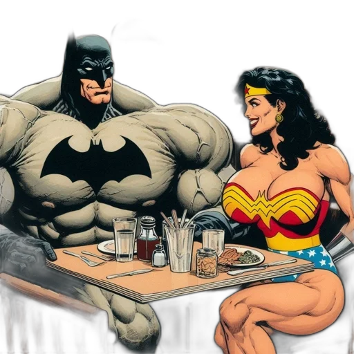 comic book art, concept art, batman, wonder transparent PNG cut-out