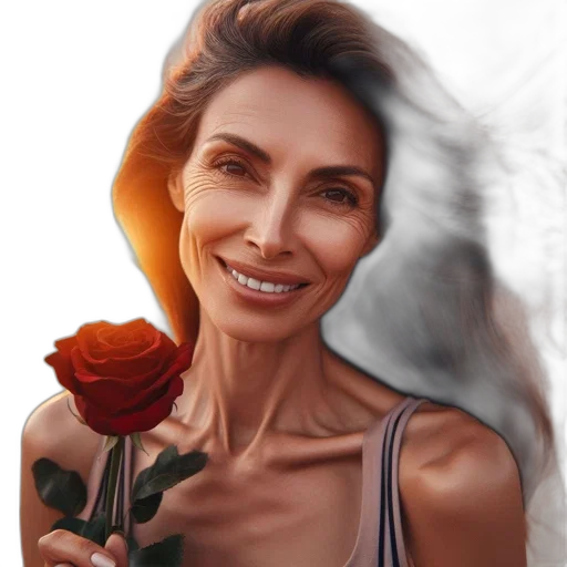 face, flower, jewelry, dress transparent PNG cut-out