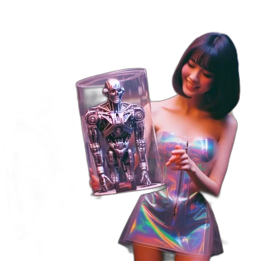 robot, dress, weapon, bottle transparent PNG cut-out