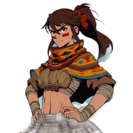 dress, staff, jacket, weapon transparent PNG cut-out