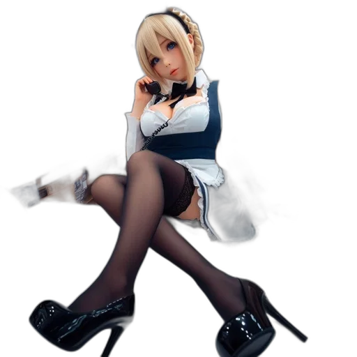 staff, dress, robot, 3d render transparent PNG cut-out