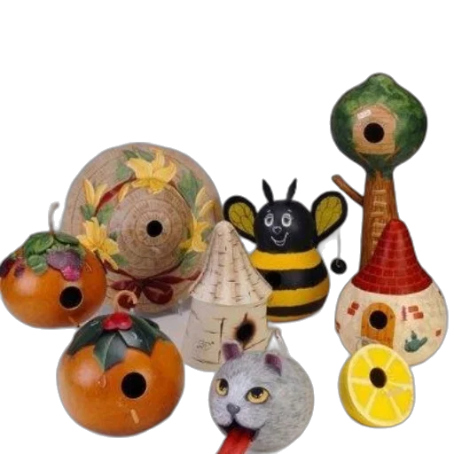 jewelry, collection, whimsical, birdhouses transparent PNG cut-out