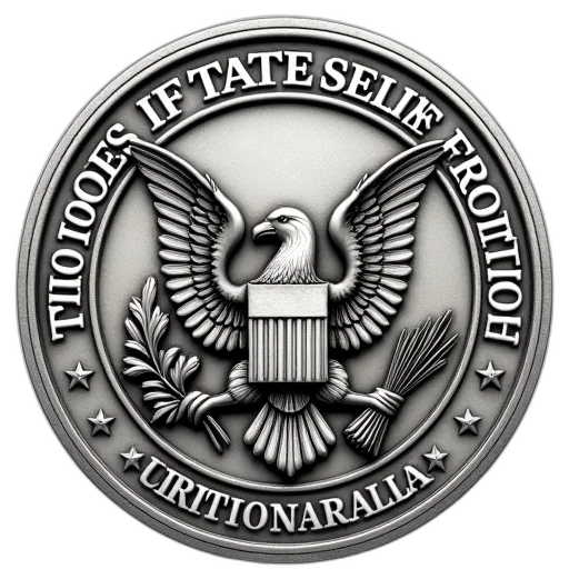 staff, state, seal, motto transparent PNG cut-out
