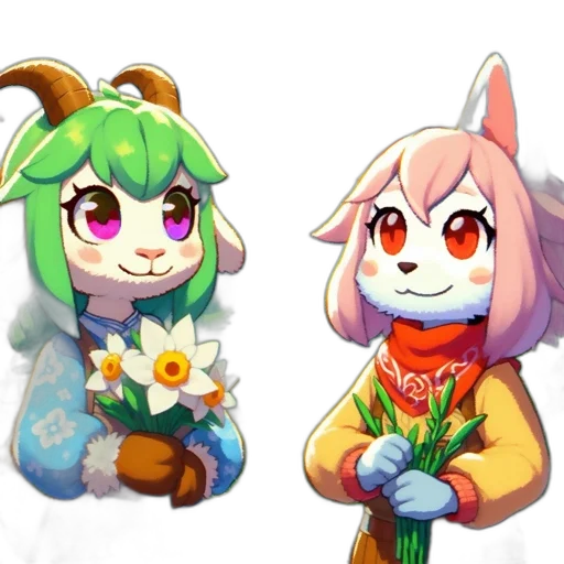 flower, pixel art, concept art, anime transparent PNG cut-out