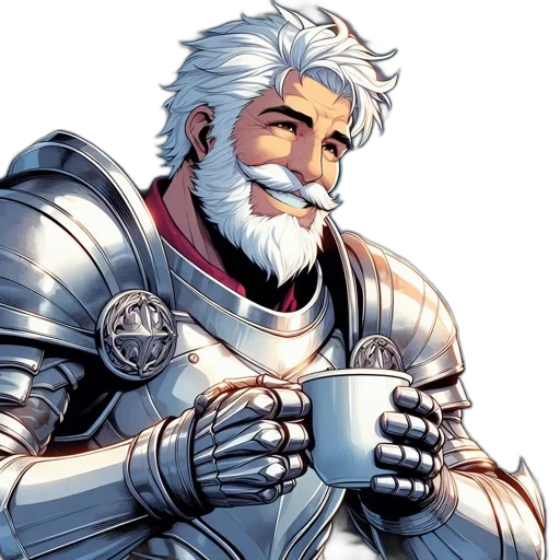 comic book art, concept art, fantasy art, bearded transparent PNG cut-out