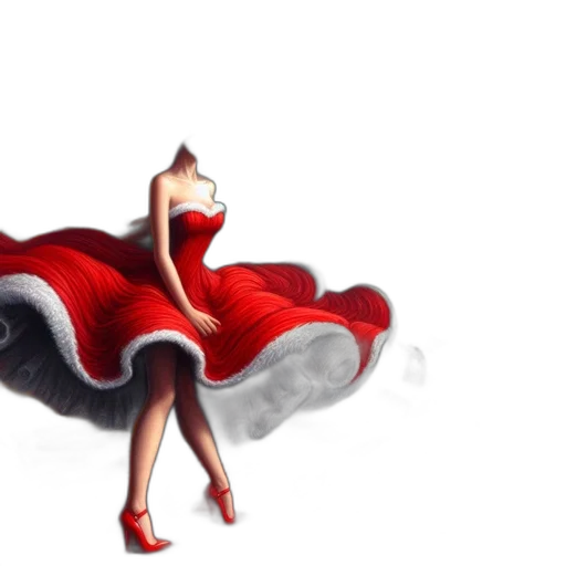 dress, shoes, concept art, 3d render transparent PNG cut-out