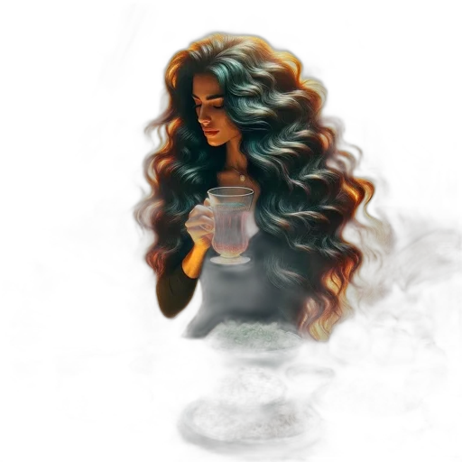 hair, concept art, photorealistic, fantasy art transparent PNG cut-out