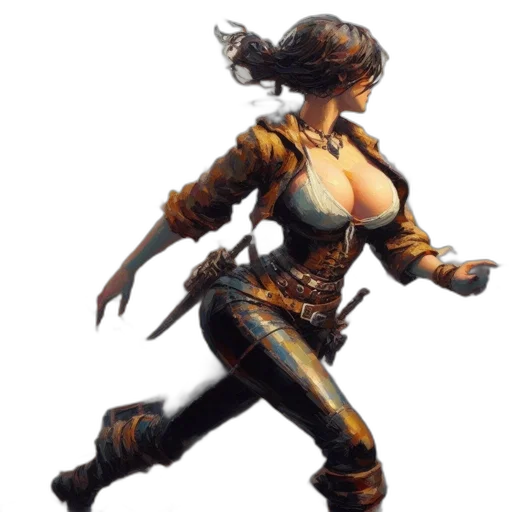concept art, fantasy art, comic book art, 3d render transparent PNG cut-out