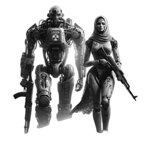 robot, concept art, comic book art, cyberpunk transparent PNG cut-out