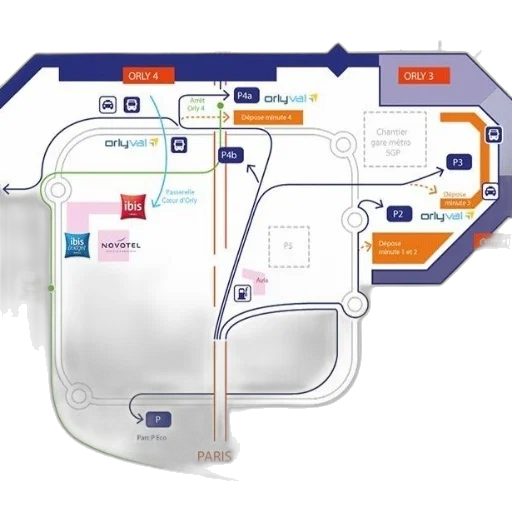 detailed, map, orly, airport transparent PNG cut-out