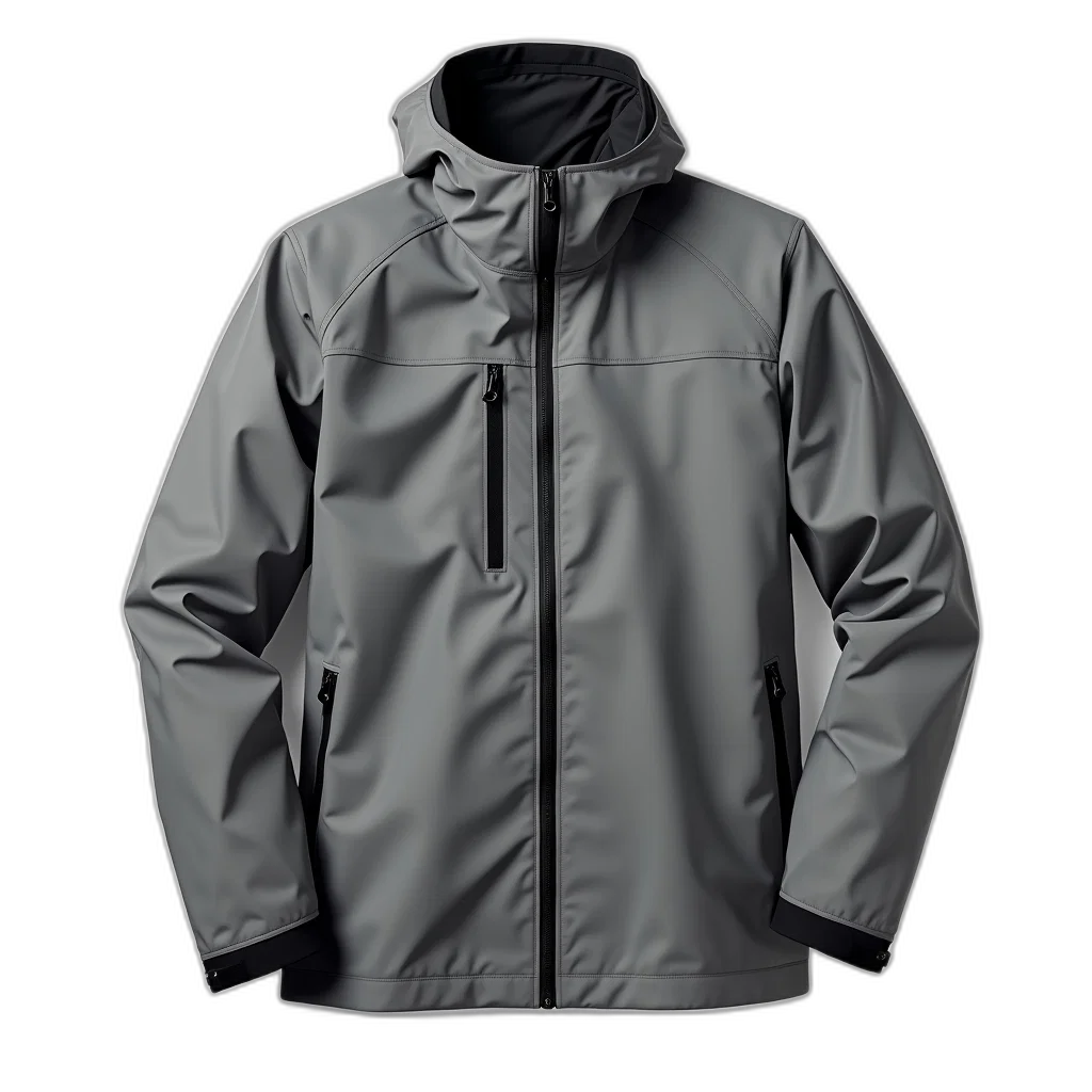 jacket, monochrome, grey, black transparent PNG cut-out