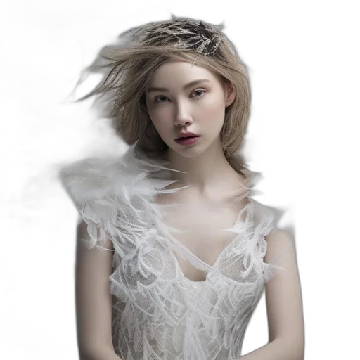 dress, hair, crown, mask transparent PNG cut-out