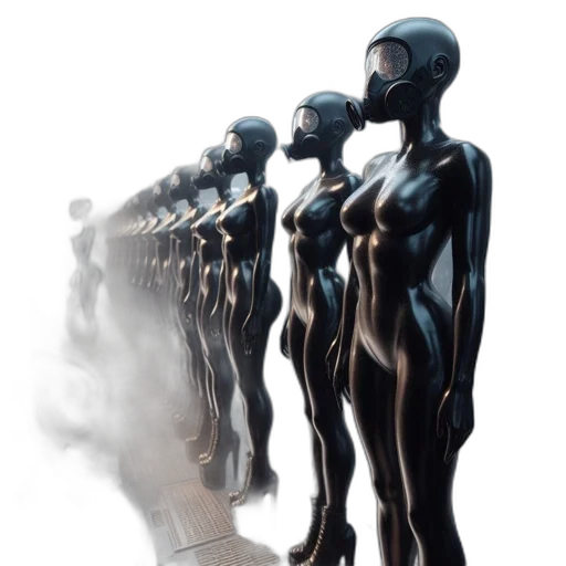 robot, concept art, 3d render, cyberpunk transparent PNG cut-out