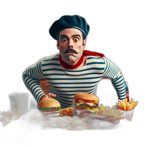 food, face, hat, staff transparent PNG cut-out