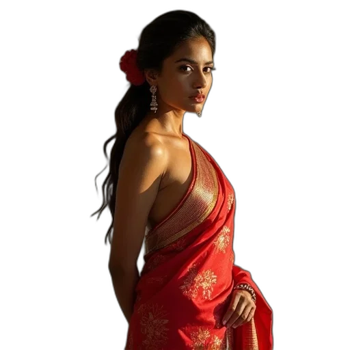 dress, jewelry, staff, photorealistic transparent PNG cut-out