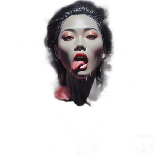 face, mask, creature, photorealistic transparent PNG cut-out