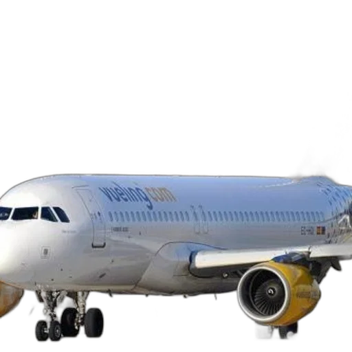 3d render, vueling, airplane, parked transparent PNG cut-out