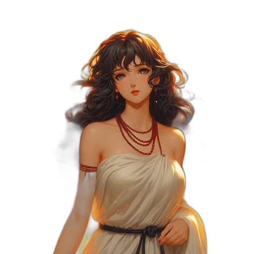 dress, jewelry, fantasy art, concept art transparent PNG cut-out