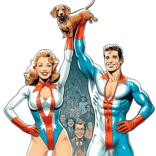 comic book art, concept art, cartoon, two transparent PNG cut-out