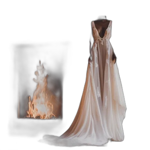 dress, jewelry, concept art, 3d render transparent PNG cut-out