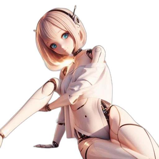robot, dress, staff, weapon transparent PNG cut-out