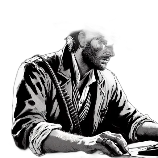 jacket, staff, comic book art, concept art transparent PNG cut-out