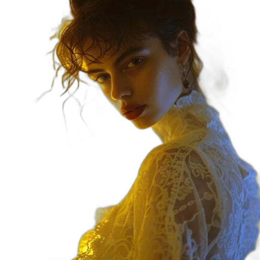 dress, jewelry, face, jacket transparent PNG cut-out