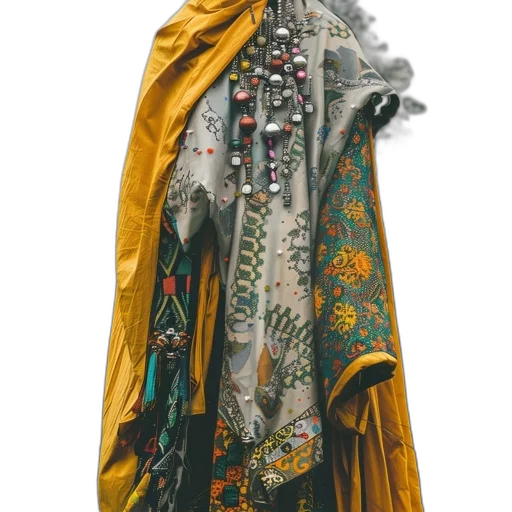 jacket, dress, jewelry, staff transparent PNG cut-out